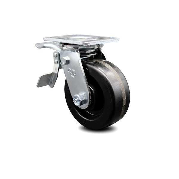 5 Inch Phenolic Swivel Caster with Ball Bearing and Total Lock Brake SCC